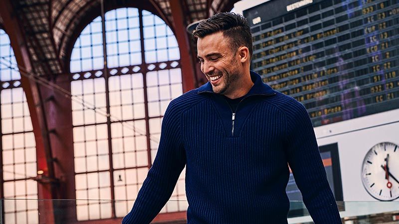 Navy / donkerblauwe herentruien kopen? Morgen in huis - Suitable